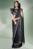 Black lycra draped party wear saree  5306